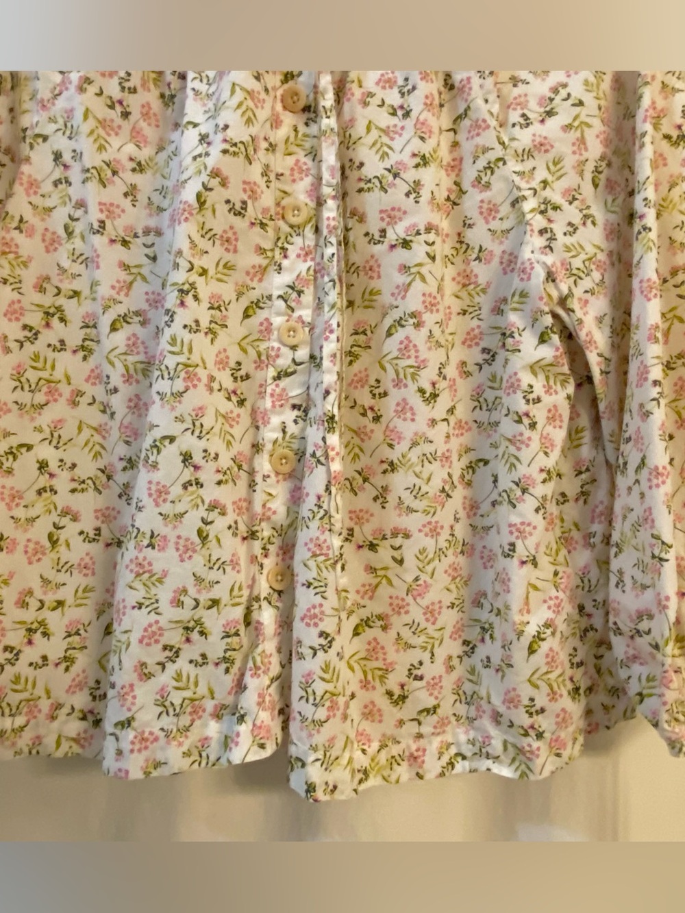 J Crew Button Down Peasant style Top. Flat Collar w/Tie at Top. Size XL. Cotton - Picture 7 of 11